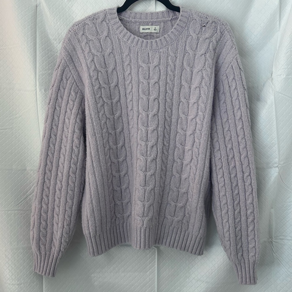 Hollister Light Purple Cable Knit Sweater